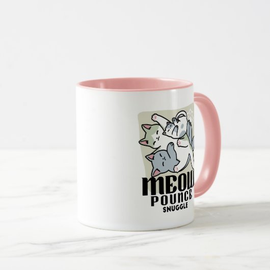 Laze Furr Days - Schattige Lazy Cats Design Mok (Voorkant rechts)