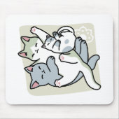 Laze Furr Days - Schattige Lazy Cats Design Muismat (Voorkant)