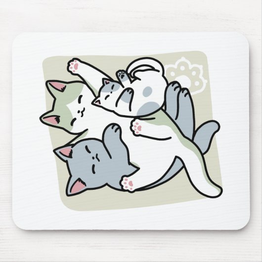 Laze Furr Days - Schattige Lazy Cats Design Muismat (Voorkant)