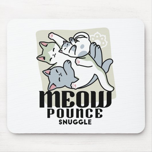 Laze Furr Days - Schattige Lazy Cats Design Muismat (Voorkant)