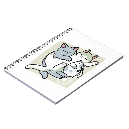 Laze Furr Days - Schattige Lazy Cats Design Notitieboek (Linkerzijde)