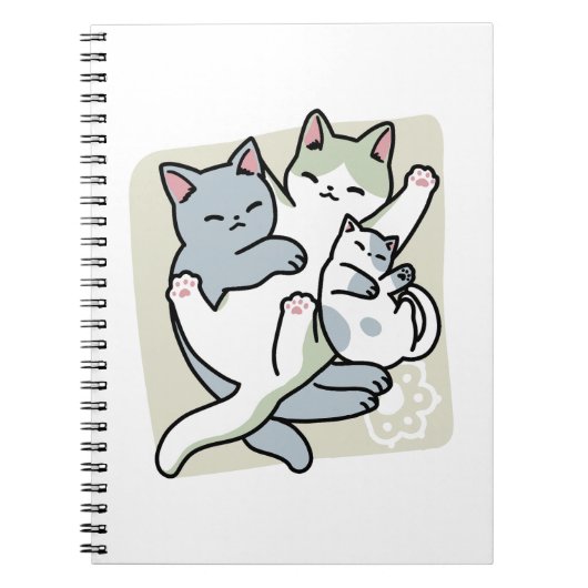 Laze Furr Days - Schattige Lazy Cats Design Notitieboek (Voorkant)
