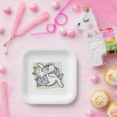 Laze Furr Days - Schattige Lazy Cats Design Papieren Bordje (Feest)