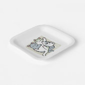 Laze Furr Days - Schattige Lazy Cats Design Papieren Bordje (Gebogen)
