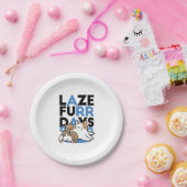 Laze Furr Days - Schattige Lazy Cats Design Papieren Bordje (Feest)