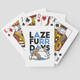 Laze Furr Days - Schattige Lazy Cats Design Pokerkaarten