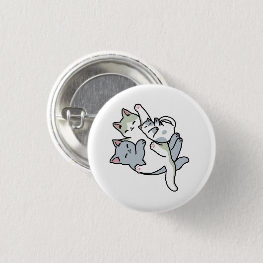 Laze Furr Days - Schattige Lazy Cats Design Ronde Button 3,2 Cm (Voorkant /achterkant)