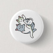 Laze Furr Days - Schattige Lazy Cats Design Ronde Button 3,2 Cm (Voorkant)