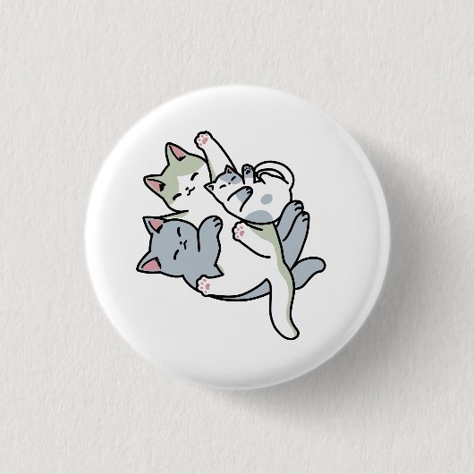 Laze Furr Days - Schattige Lazy Cats Design Ronde Button 3,2 Cm (Voorkant)