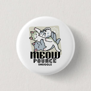 Laze Furr Days - Schattige Lazy Cats Design Ronde Button 3,2 Cm