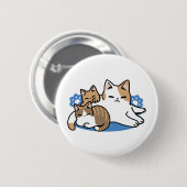 Laze Furr Days - Schattige Lazy Cats Design Ronde Button 5,7 Cm (Voorkant /achterkant)