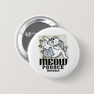 Laze Furr Days - Schattige Lazy Cats Design Ronde Button 5,7 Cm