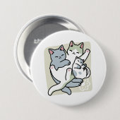 Laze Furr Days - Schattige Lazy Cats Design Ronde Button 7,6 Cm (Voorkant /achterkant)