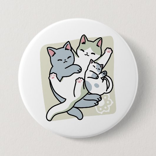 Laze Furr Days - Schattige Lazy Cats Design Ronde Button 7,6 Cm (Voorkant)