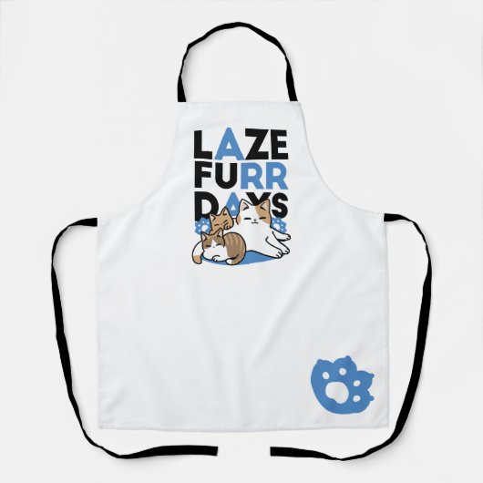 Laze Furr Days - Schattige Lazy Cats Design Schort (Voorkant)