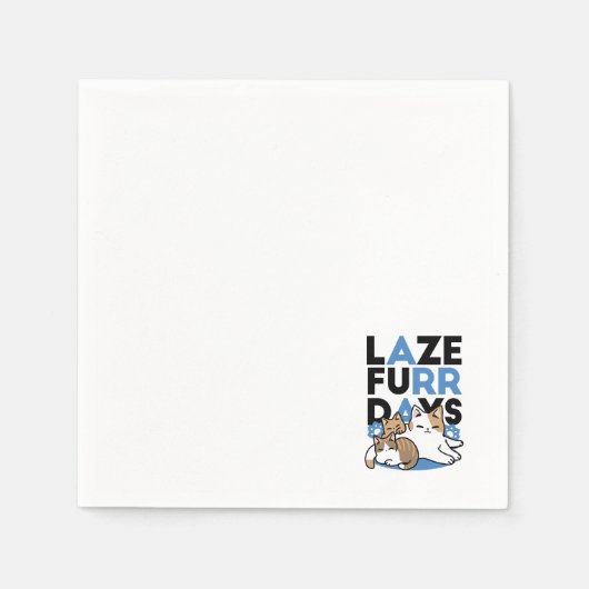 Laze Furr Days - Schattige Lazy Cats Design Servet (Voorkant)