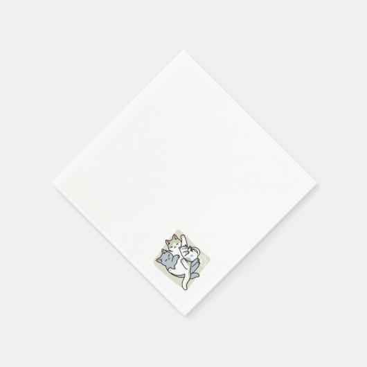 Laze Furr Days - Schattige Lazy Cats Design Servet (Hoek)