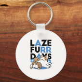Laze Furr Days - Schattige Lazy Cats Design Sleutelhanger (Voorkant)