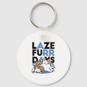 Laze Furr Days - Schattige Lazy Cats Design Sleutelhanger (Achterkant)
