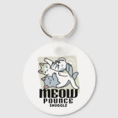 Laze Furr Days - Schattige Lazy Cats Design Sleutelhanger (Voorkant)