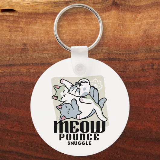 Laze Furr Days - Schattige Lazy Cats Design Sleutelhanger (Achterkant)