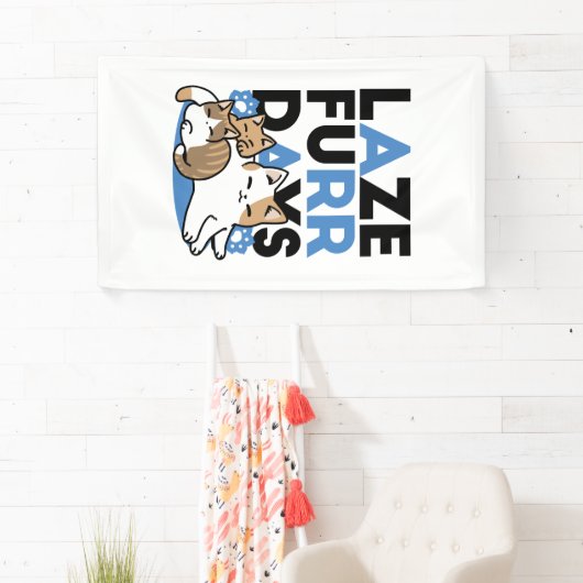 Laze Furr Days - Schattige Lazy Cats Design Spandoek (Insitu)