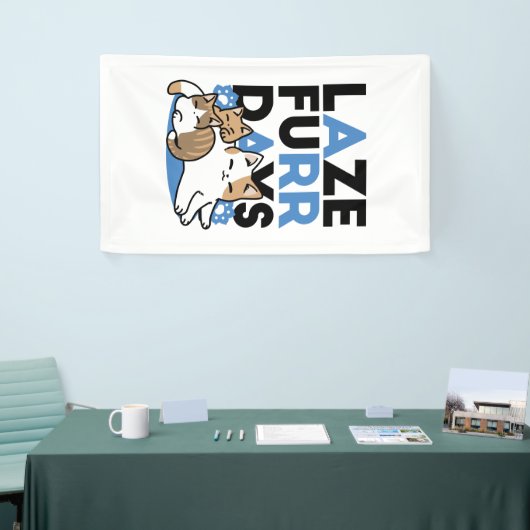 Laze Furr Days - Schattige Lazy Cats Design Spandoek (Beurs)