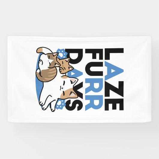 Laze Furr Days - Schattige Lazy Cats Design Spandoek (Horizontaal)