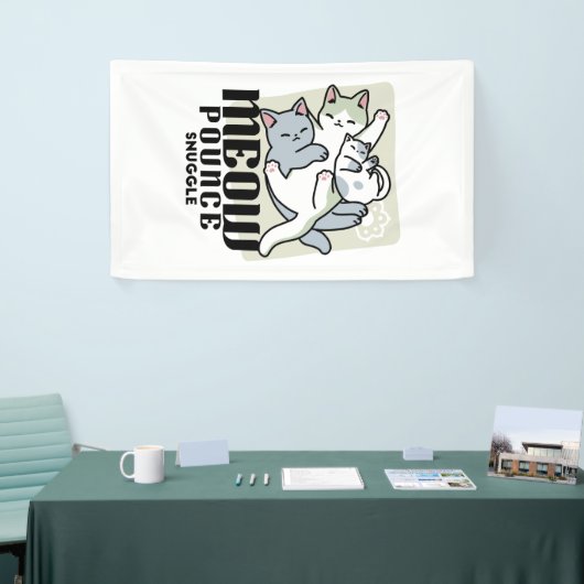 Laze Furr Days - Schattige Lazy Cats Design Spandoek (Beurs)