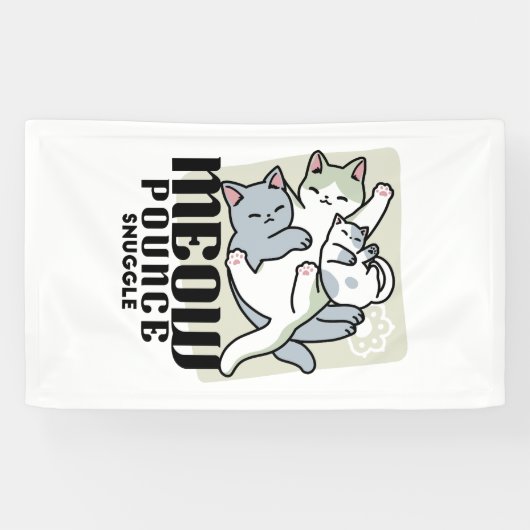 Laze Furr Days - Schattige Lazy Cats Design Spandoek (Horizontaal)