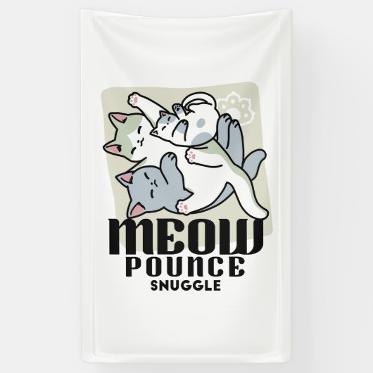 Laze Furr Days - Schattige Lazy Cats Design Spandoek (Verticaal)