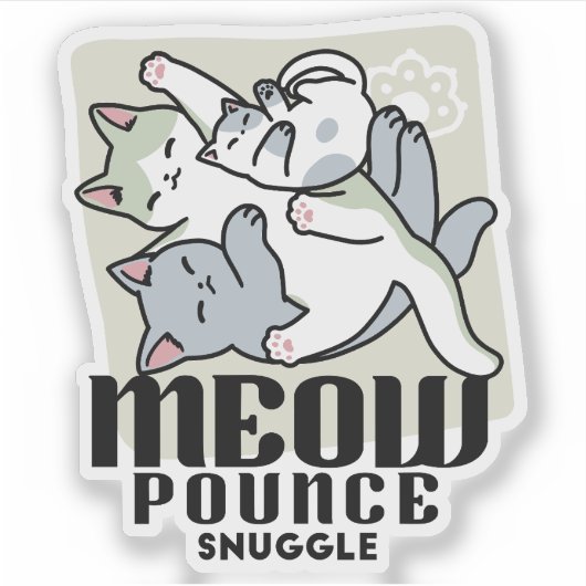 Laze Furr Days - Schattige Lazy Cats Design Sticker (Voorkant)