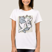 Laze Furr Days - Schattige Lazy Cats Design T-shirt (Voorkant)