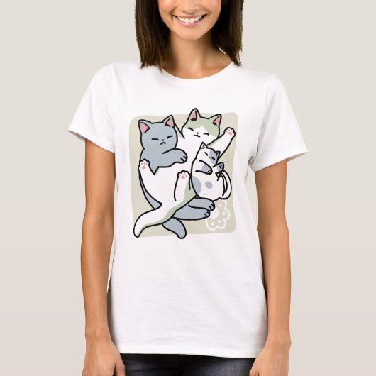 Laze Furr Days - Schattige Lazy Cats Design T-shirt (Voorkant)