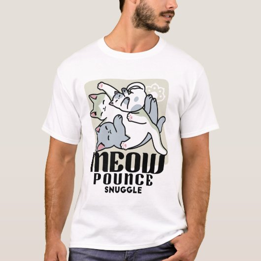 Laze Furr Days - Schattige Lazy Cats Design T-shirt (Voorkant)