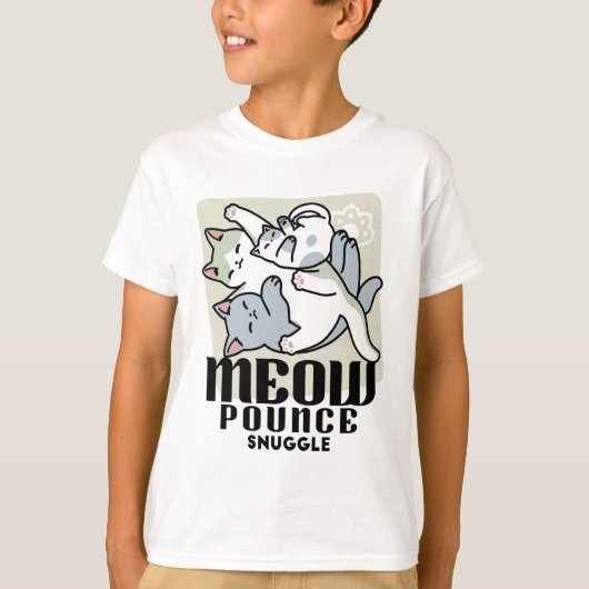 Laze Furr Days - Schattige Lazy Cats Design T-shirt (Voorkant)