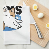 Laze Furr Days - Schattige Lazy Cats Design Theedoek (Quarter Fold)