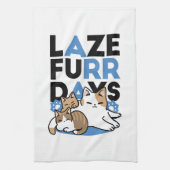 Laze Furr Days - Schattige Lazy Cats Design Theedoek (Verticaal)