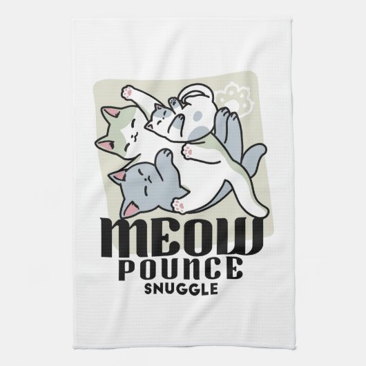 Laze Furr Days - Schattige Lazy Cats Design Theedoek (Verticaal)