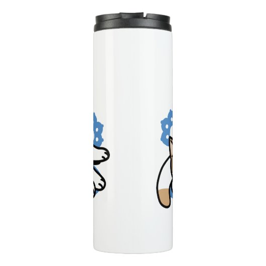 Laze Furr Days - Schattige Lazy Cats Design Thermosbeker (Achterkant)