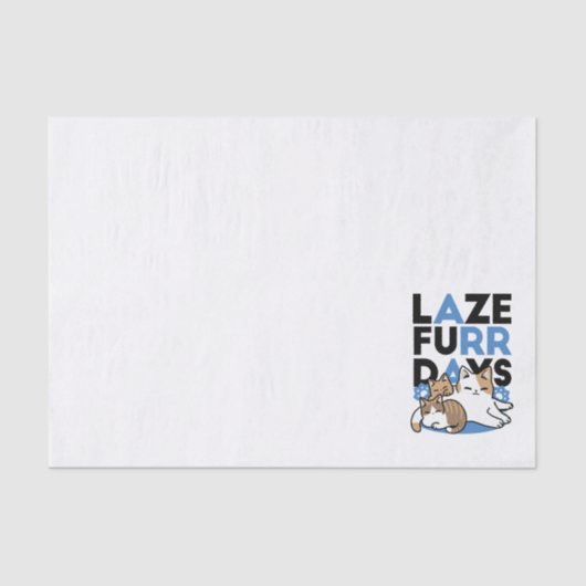 Laze Furr Days - Schattige Lazy Cats Design Tissuepapier (Voorkant)