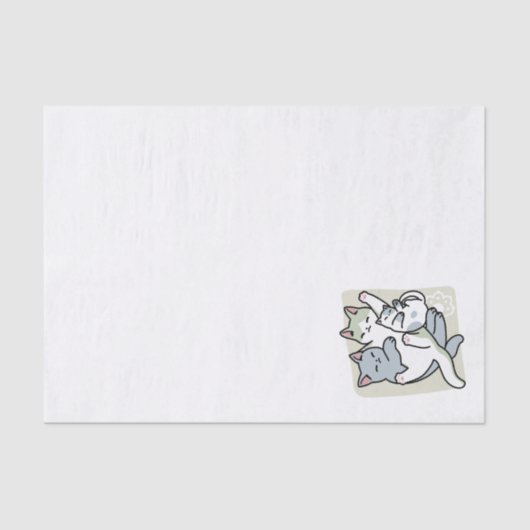 Laze Furr Days - Schattige Lazy Cats Design Tissuepapier (Voorkant)