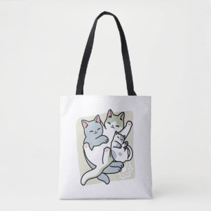 Laze Furr Days - Schattige Lazy Cats Design Tote Bag
