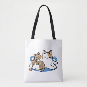 Laze Furr Days - Schattige Lazy Cats Design Tote Bag