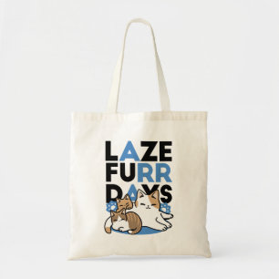 Laze Furr Days - Schattige Lazy Cats Design Tote Bag