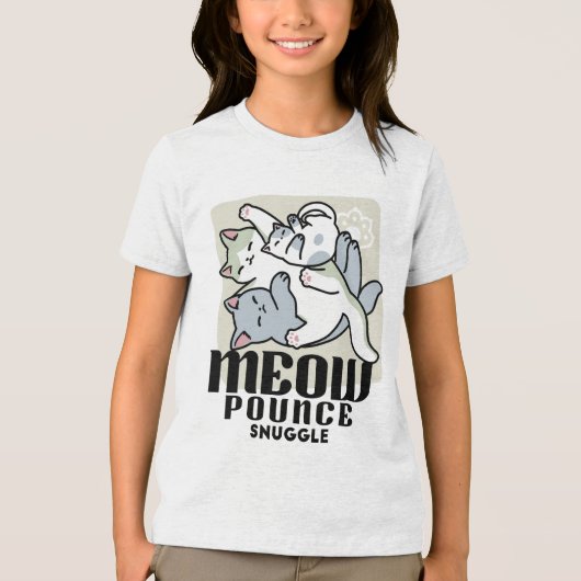 Laze Furr Days - Schattige Lazy Cats Design Tri-Blend Shirt (Voorkant)