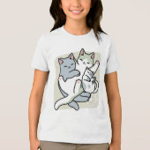 Laze Furr Days - Schattige Lazy Cats Design Tri-Blend Shirt (Voorkant)