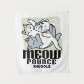 Laze Furr Days - Schattige Lazy Cats Design Wandkleed (Voorkant)