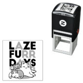 Laze Furr Days - Schattige Lazy Cats Design Zelfinktende Stempel (In situ)