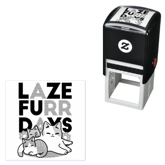 Laze Furr Days - Schattige Lazy Cats Design Zelfinktende Stempel (In situ)